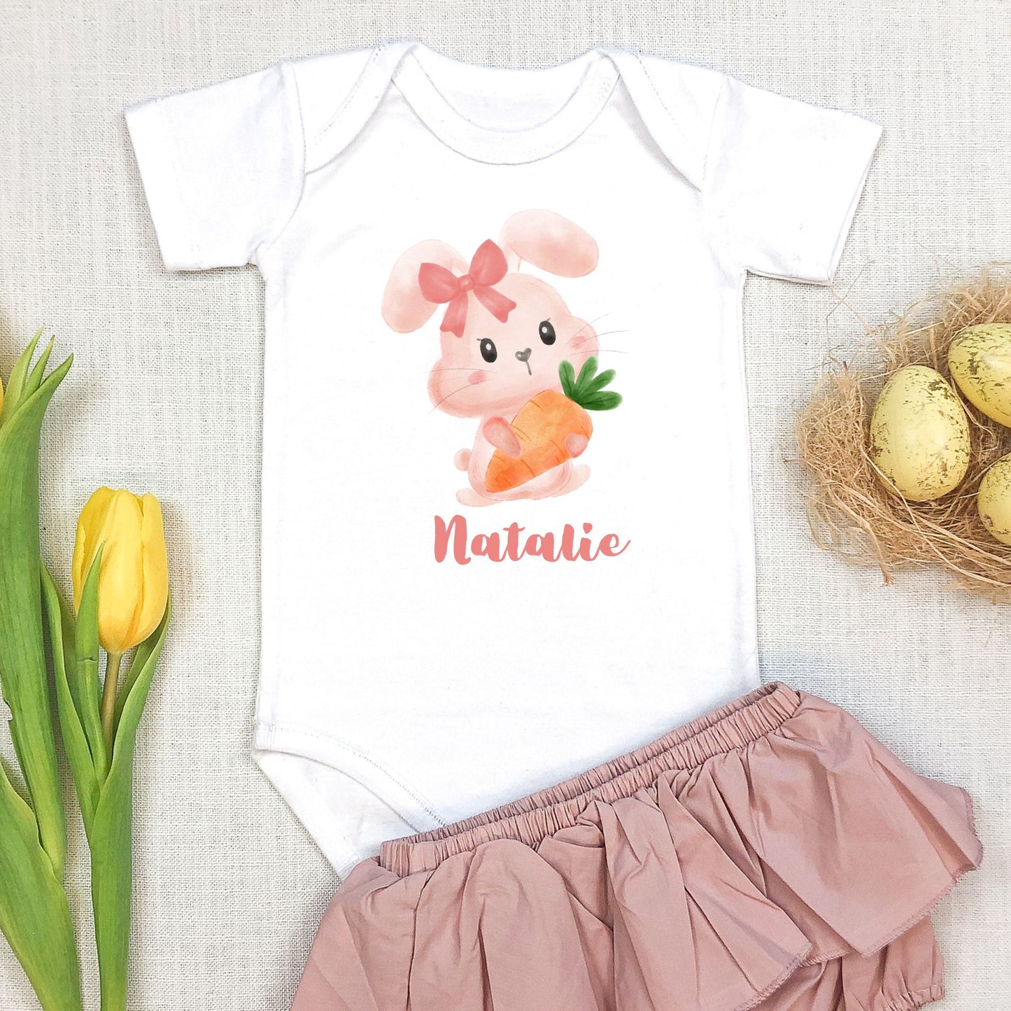 Personalized "Sweet Rabbit" Bunny Baby Romper