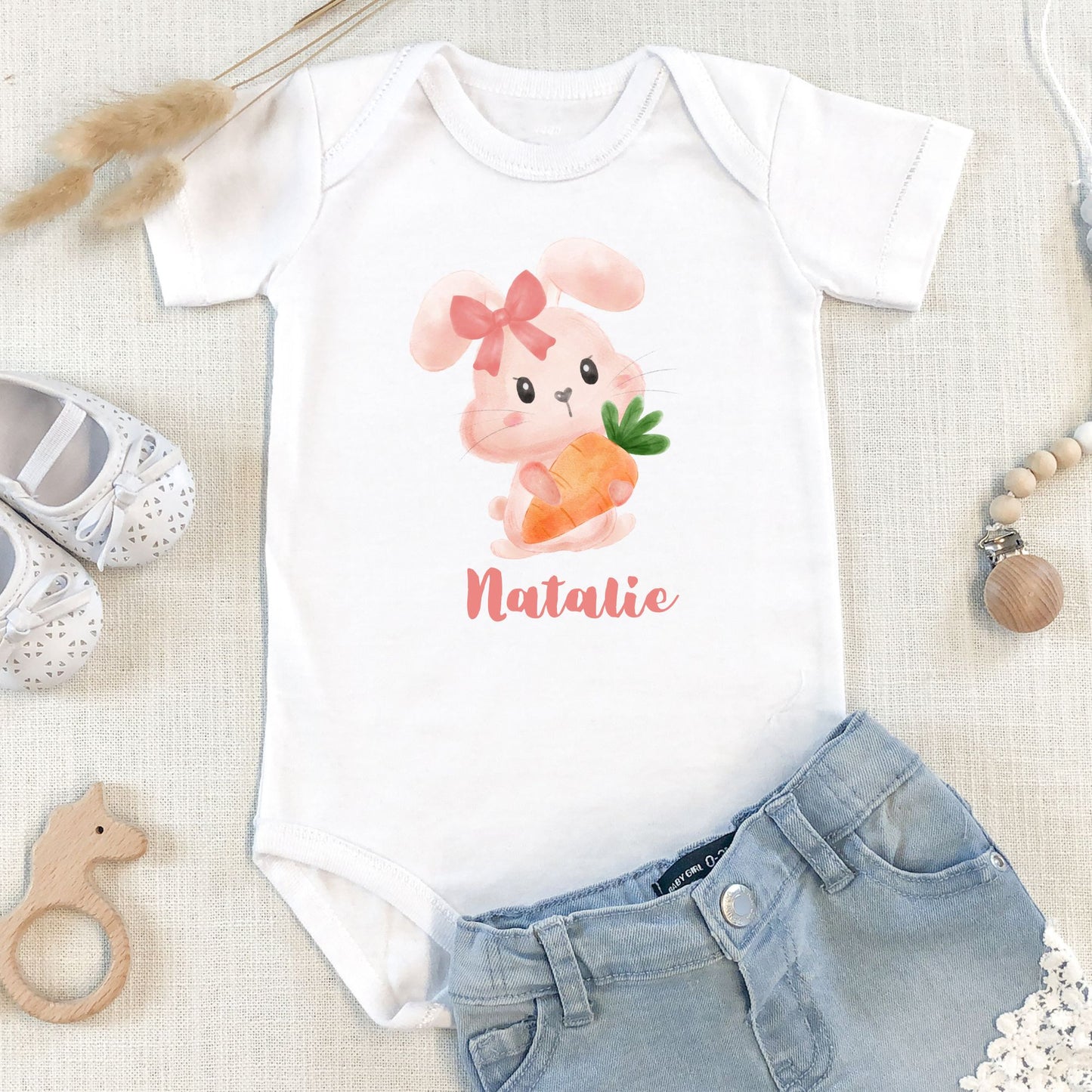 Personalized "Sweet Rabbit" Bunny Baby Romper