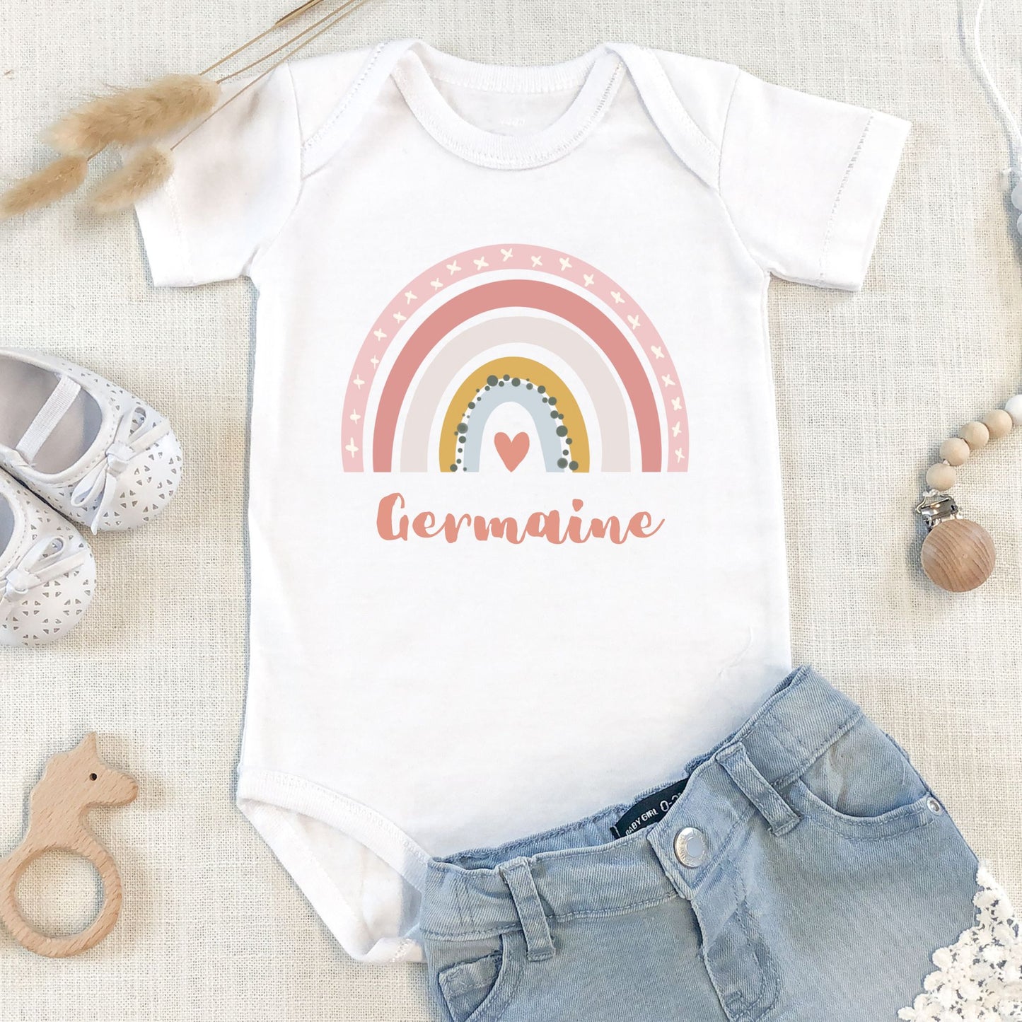Personalized "Sweet Rainbow" Baby Romper