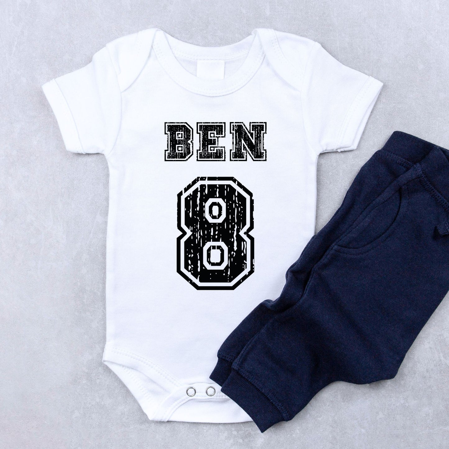 Personalized "Team Jersey" Sports Baby Romper