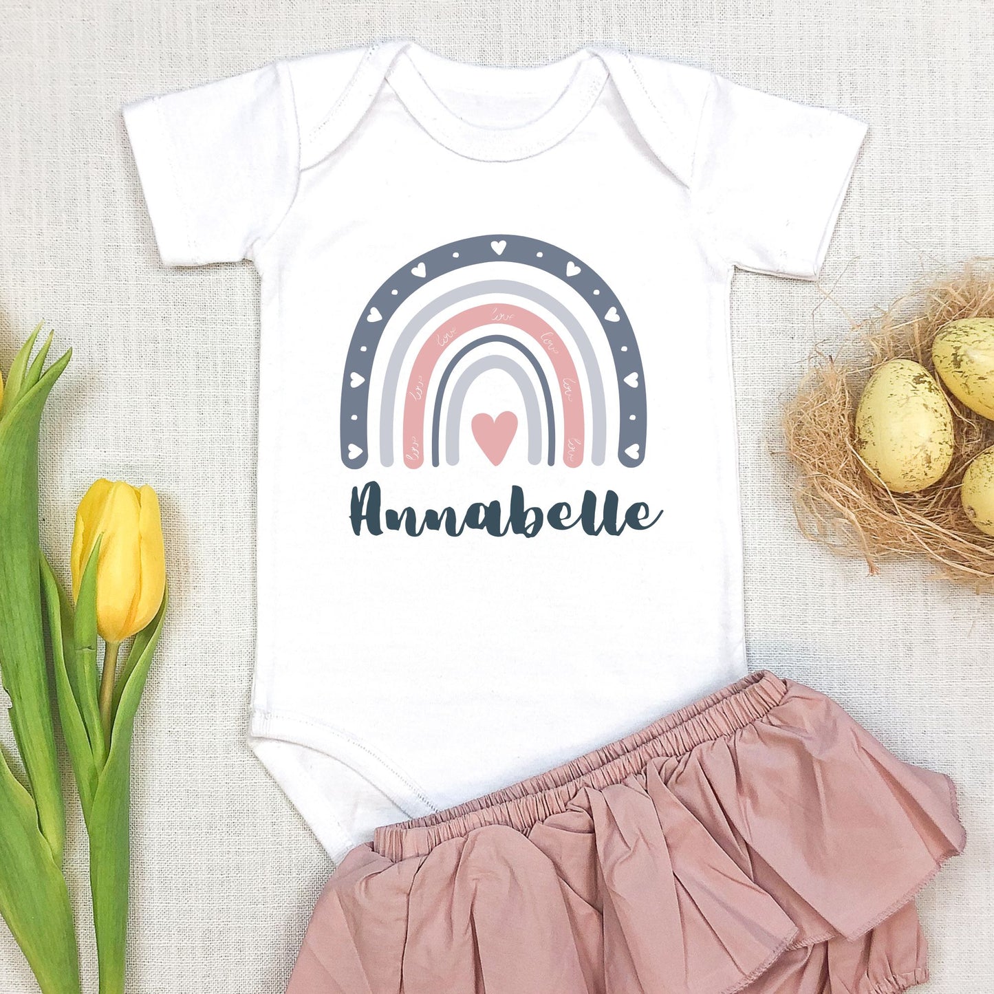 Personalized "Whimsical Rainbow" Baby Romper
