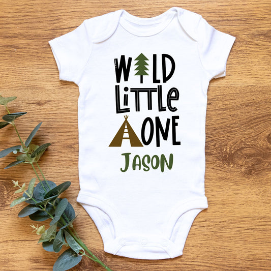 Personalized "Wild Little One" Baby Romper