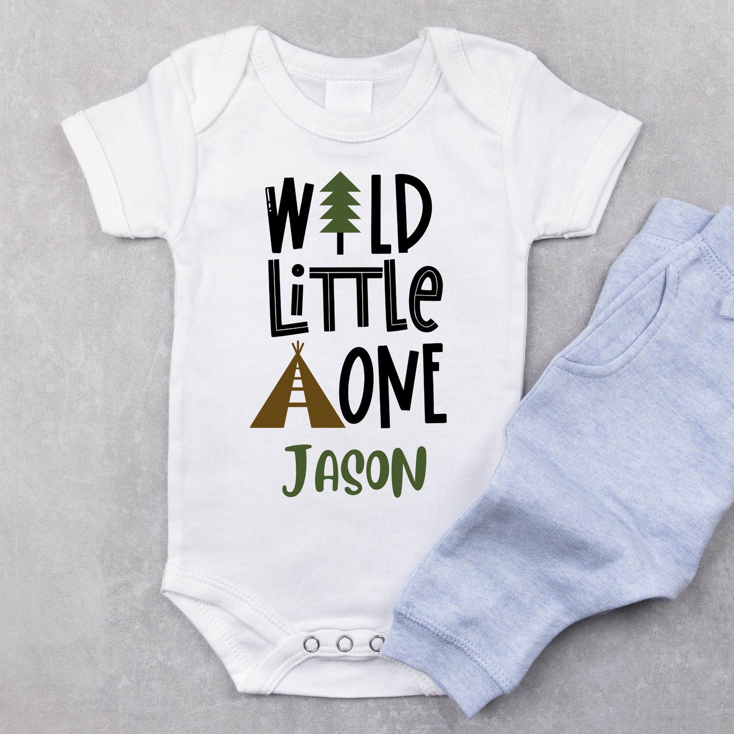 Personalized "Wild Little One" Baby Romper