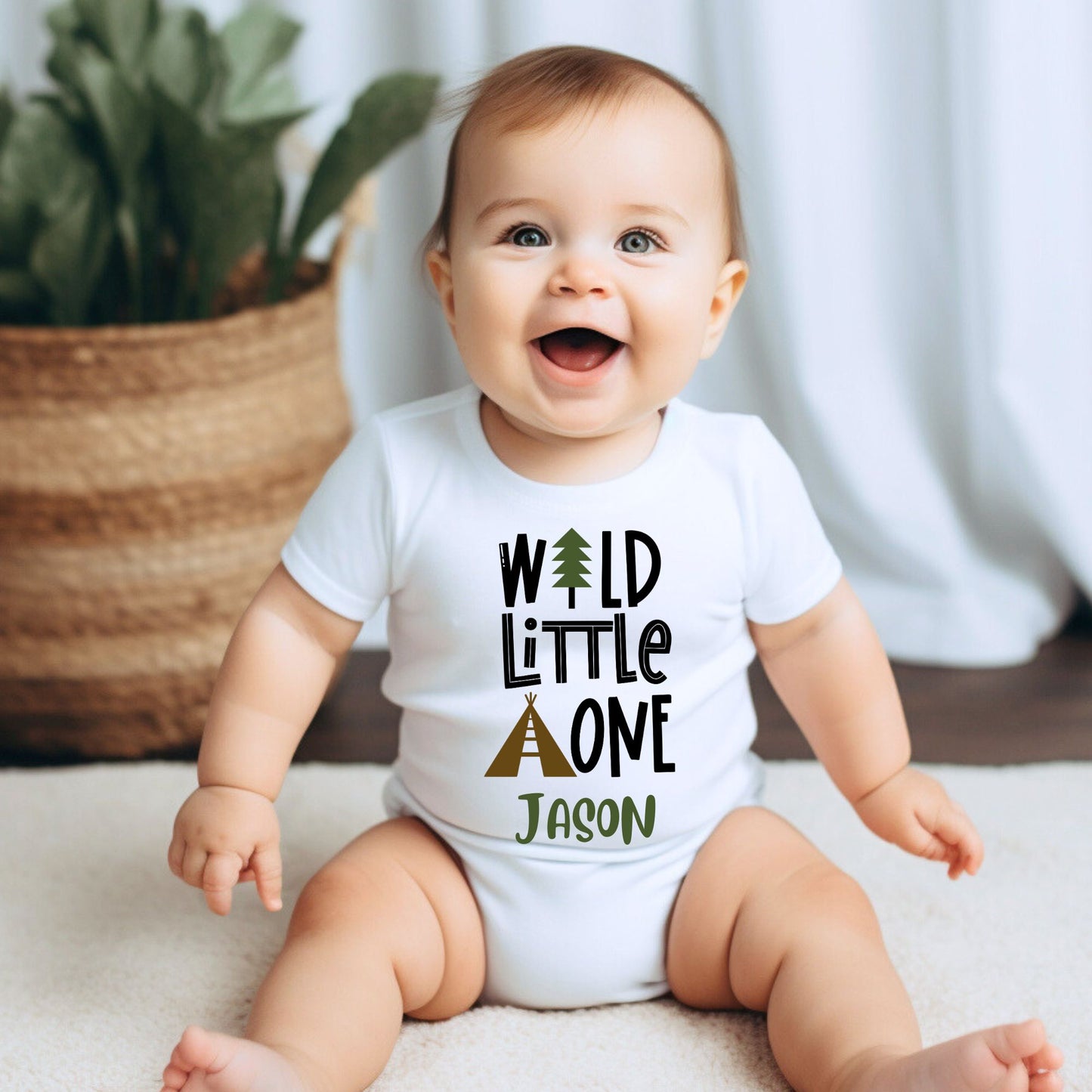 Personalized "Wild Little One" Baby Romper