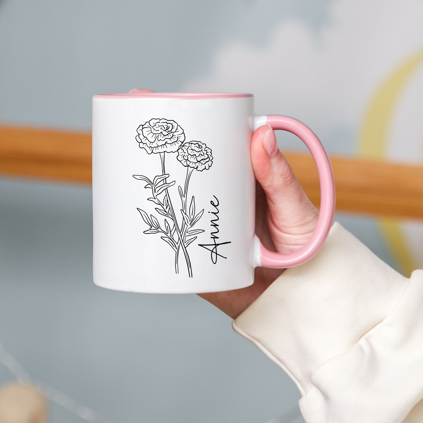 Personalized Birth Flower Mug Gift For Mom