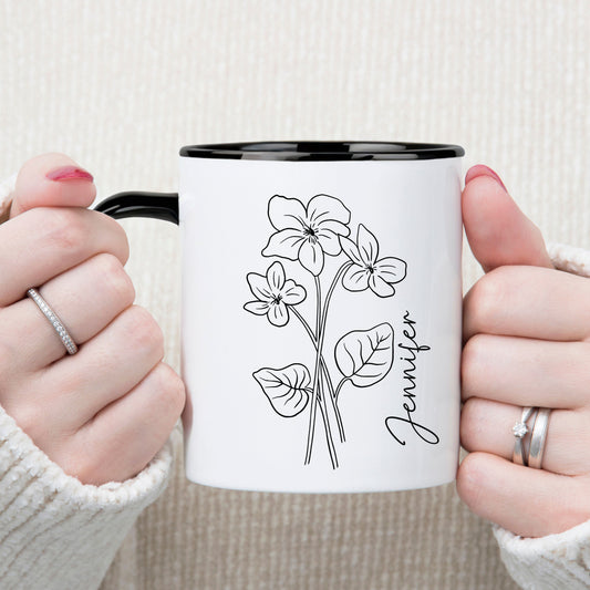 Personalized Birth Flower Mug Gift For Mom