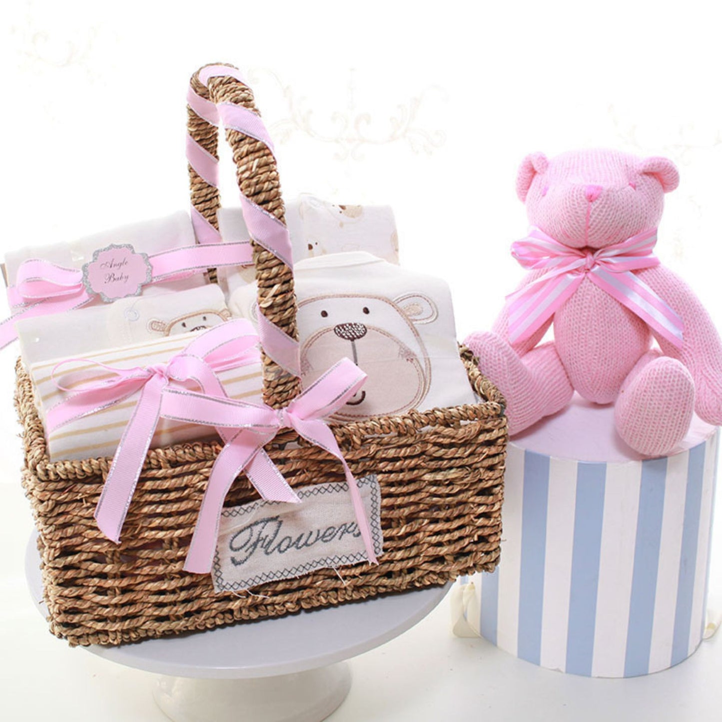 Sweet Pink Bear Baby Girl Gift Basket 6-9 Months