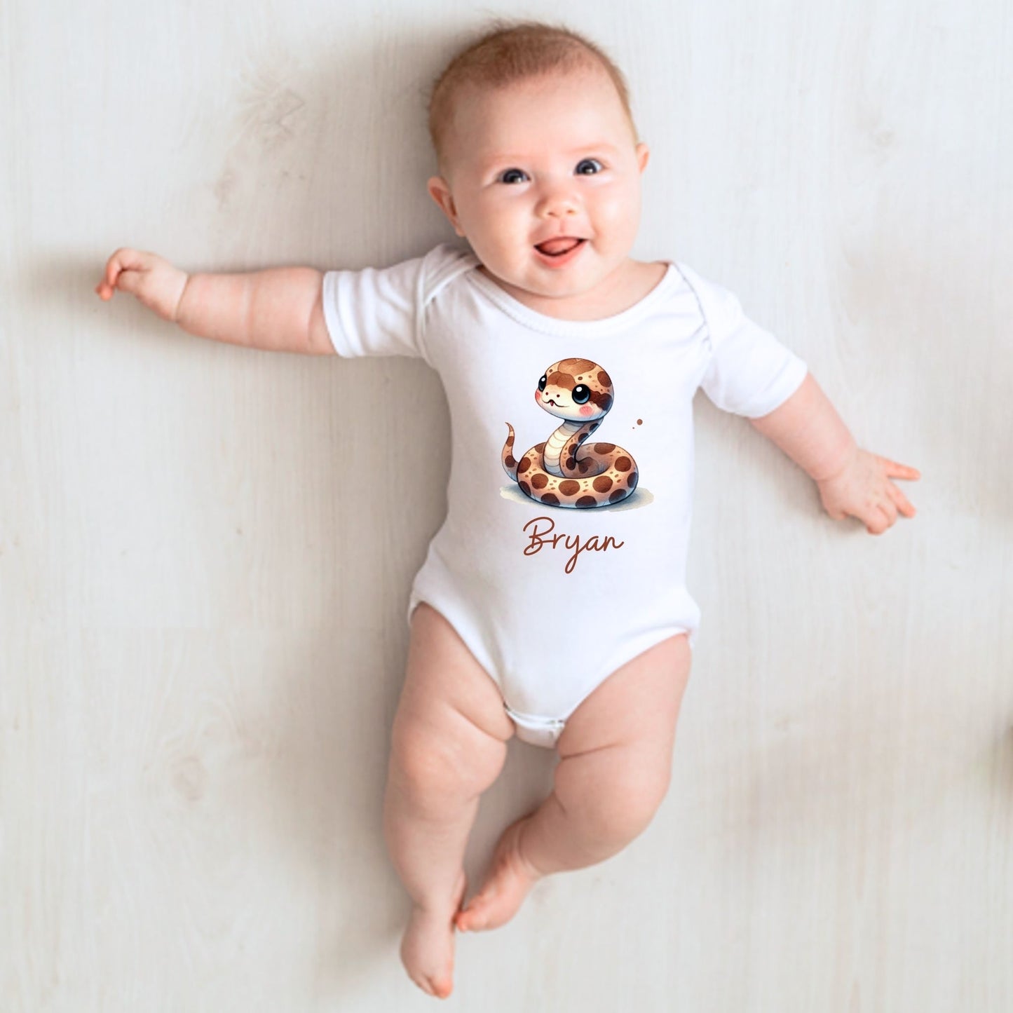 Playful Python Personalized Snake Baby Onesie