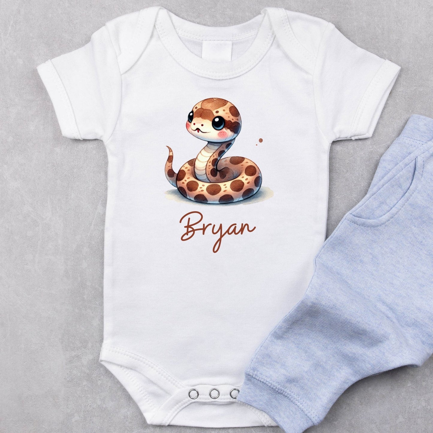 Playful Python Personalized Snake Baby Onesie