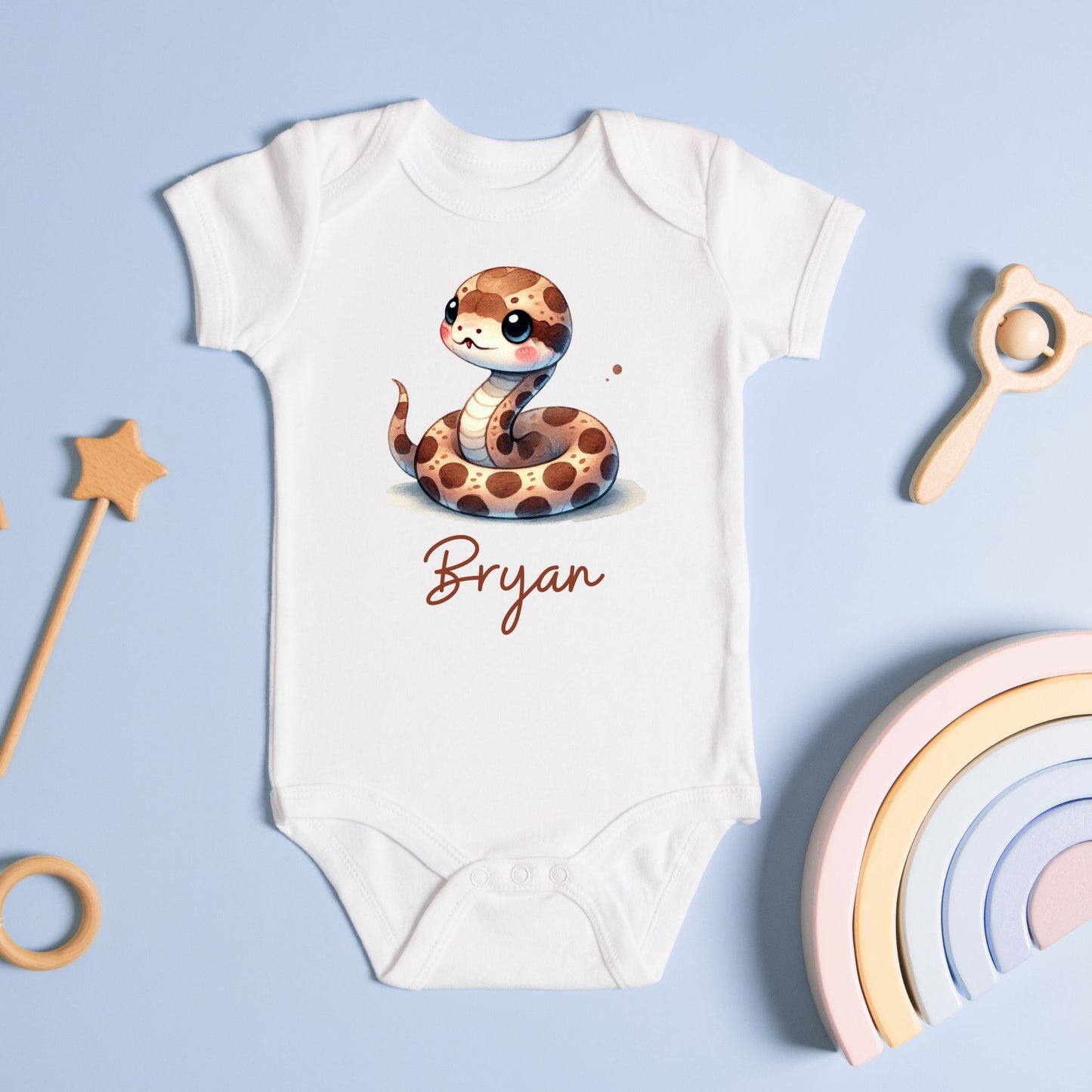 Playful Python Personalized Snake Baby Onesie