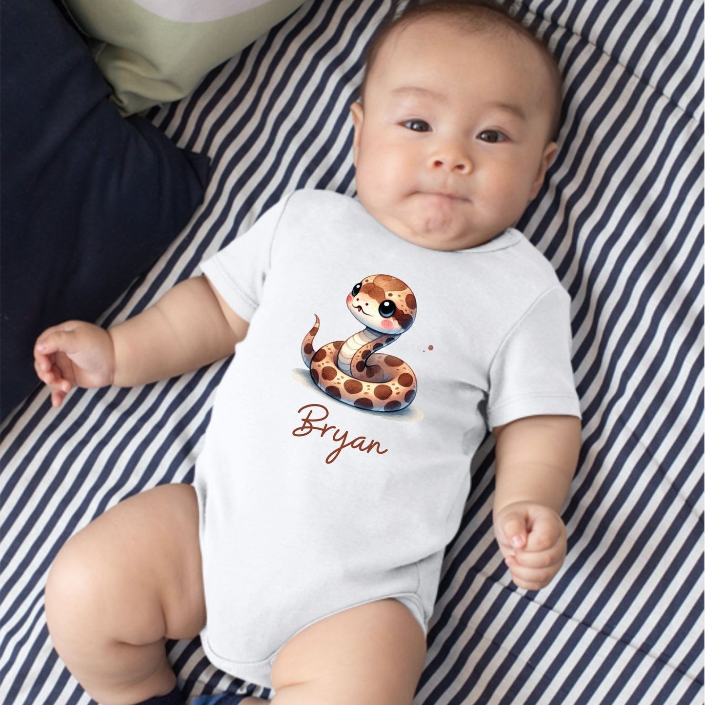 Playful Python Personalized Snake Baby Onesie