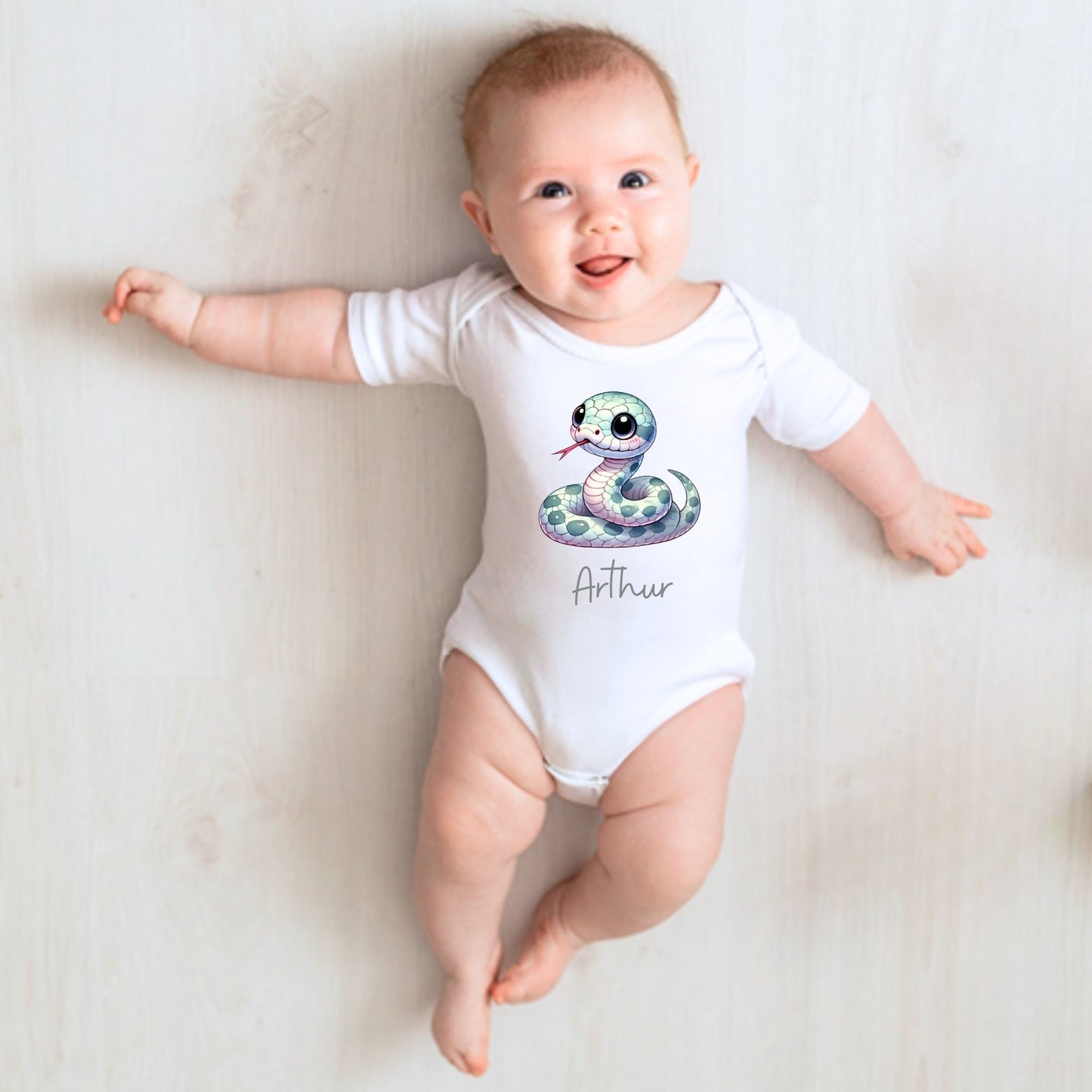 Prince Charming: Personalized Snake Baby Romper