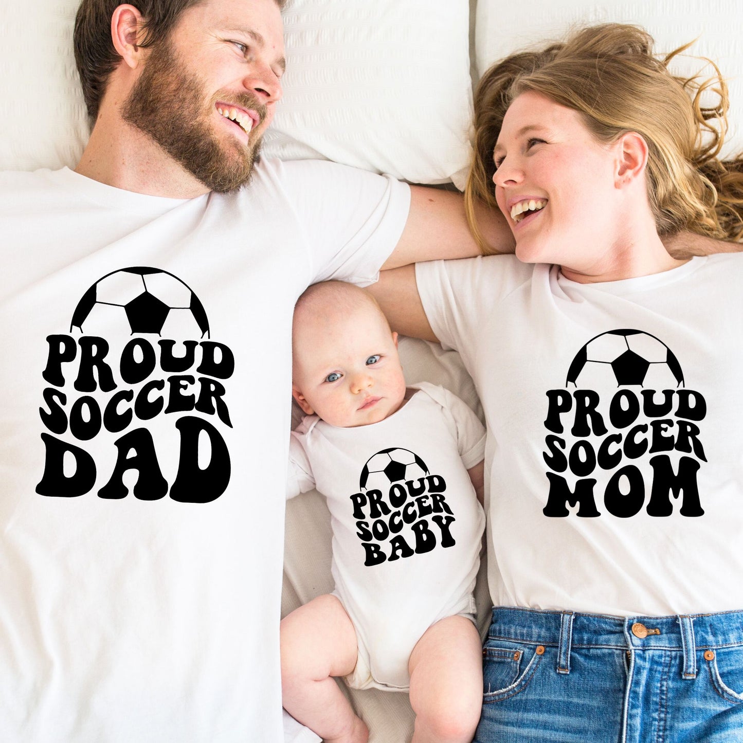 Proud Soccer Family Matching Tees & Baby Romper Set