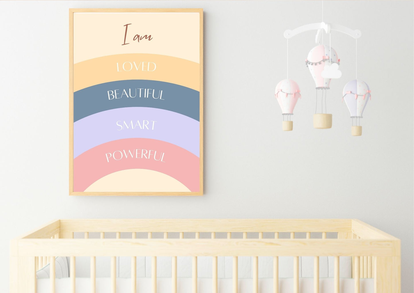 Rainbow Colours Affirmation Kids Nursery Poster