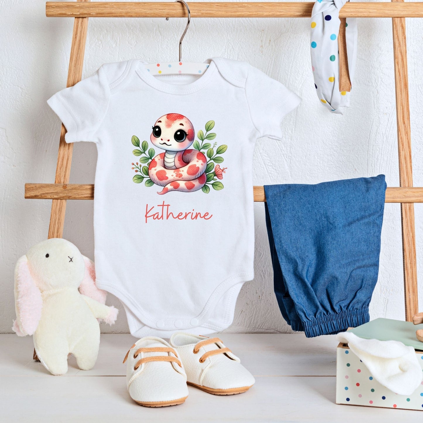 Rosy Reptile: Personalized Baby Romper