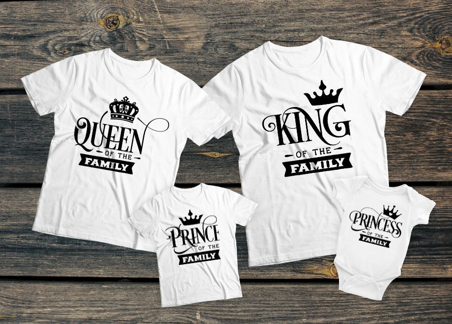 King, Queen, and Crowned Heirs: Matching Family Shirts