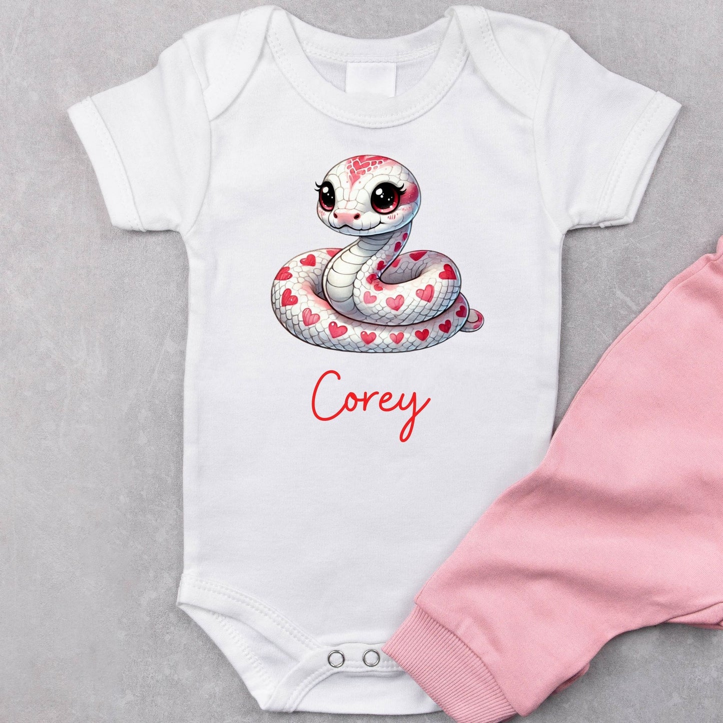 Slither into Cuteness: Customized Snake Baby Romper