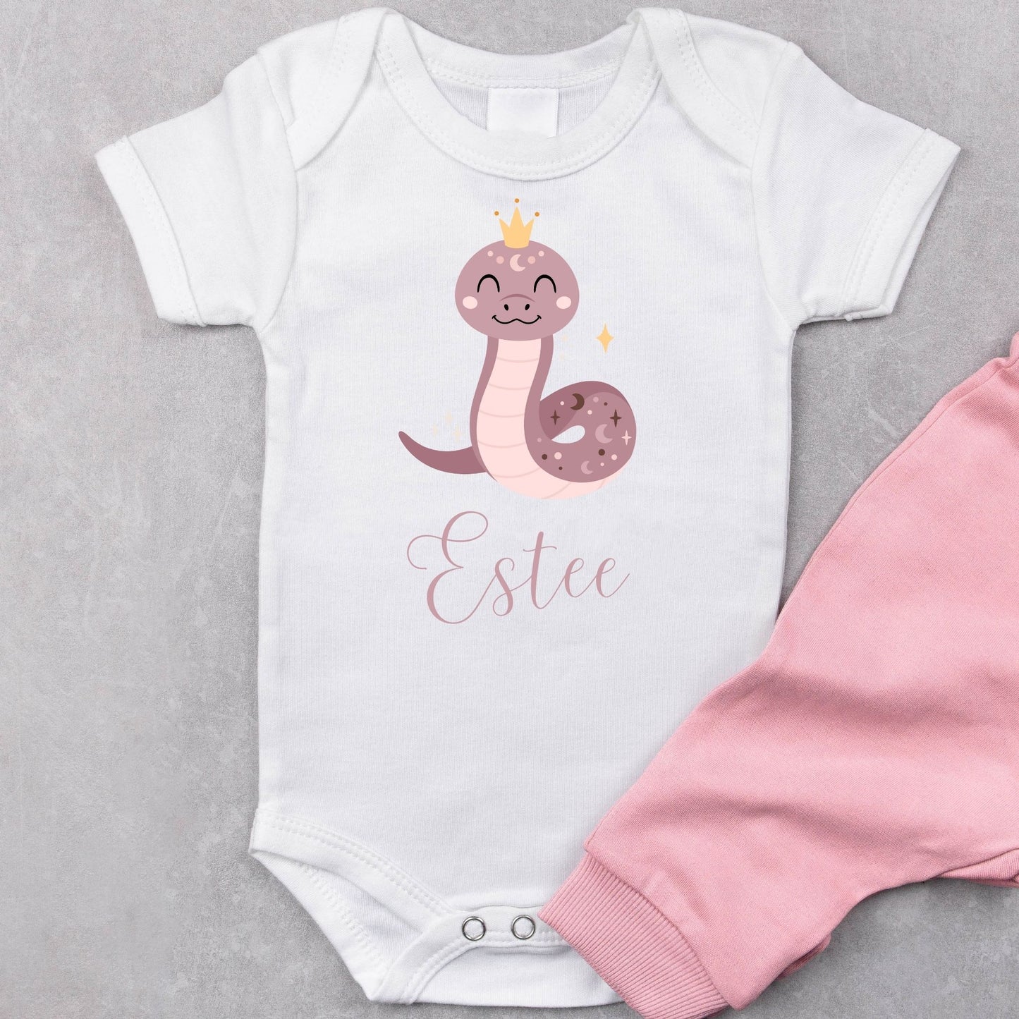 Slithering Princess Personalized Baby Romper