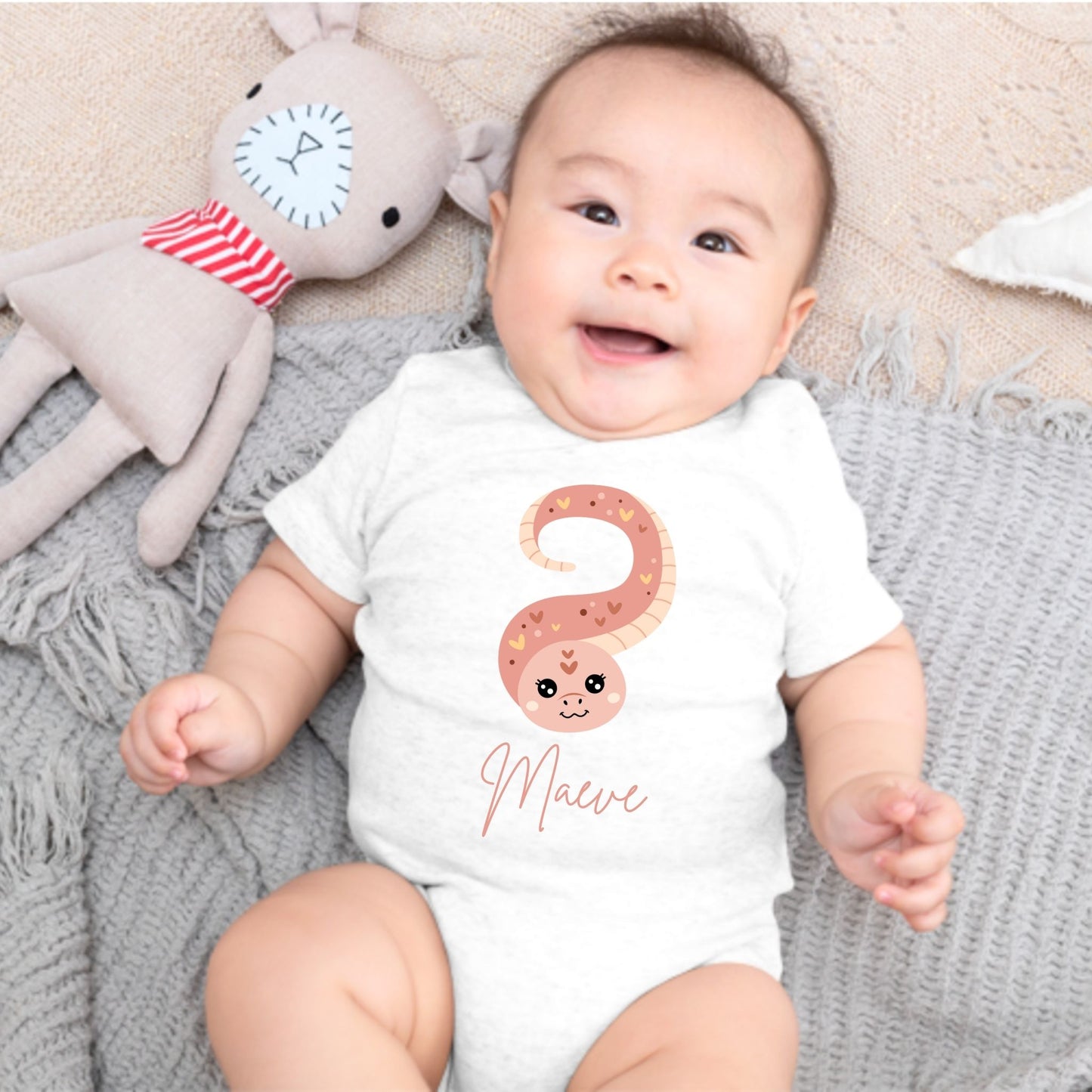 Snake Sweetie: Personalized Baby Romper