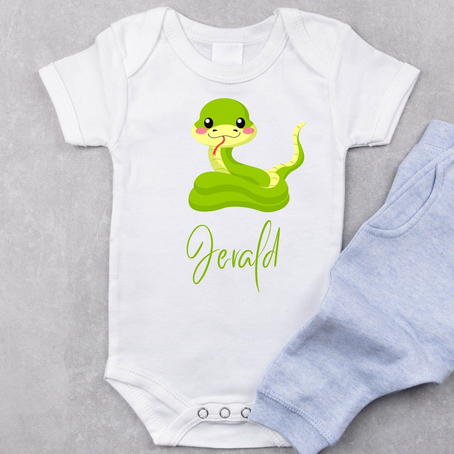 Sssmarty Snake: Personalized Snake Baby Romper