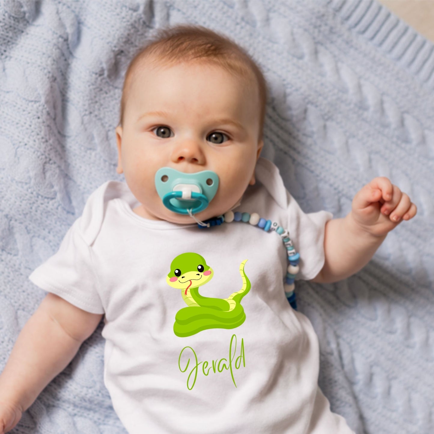 Sssmarty Snake: Personalized Snake Baby Romper