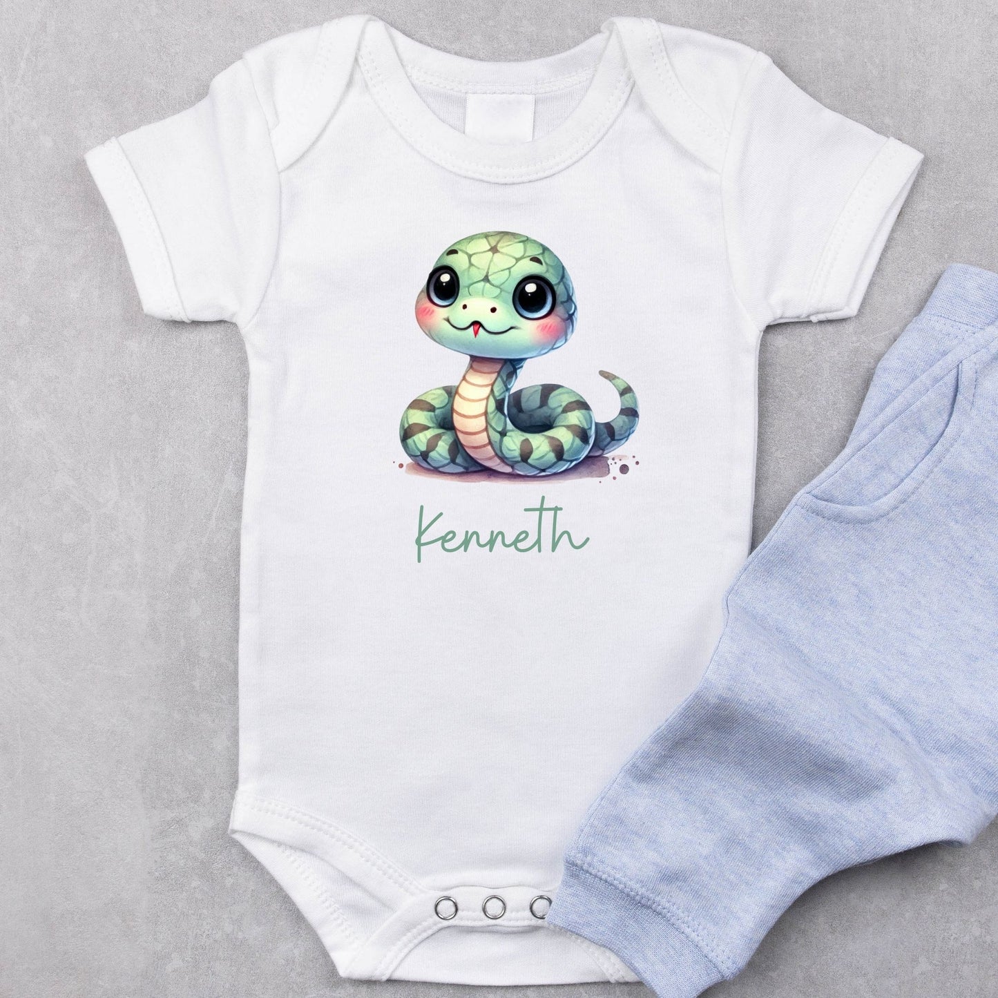 Ssspeedy Serpent: Personalized Snake Baby Romper