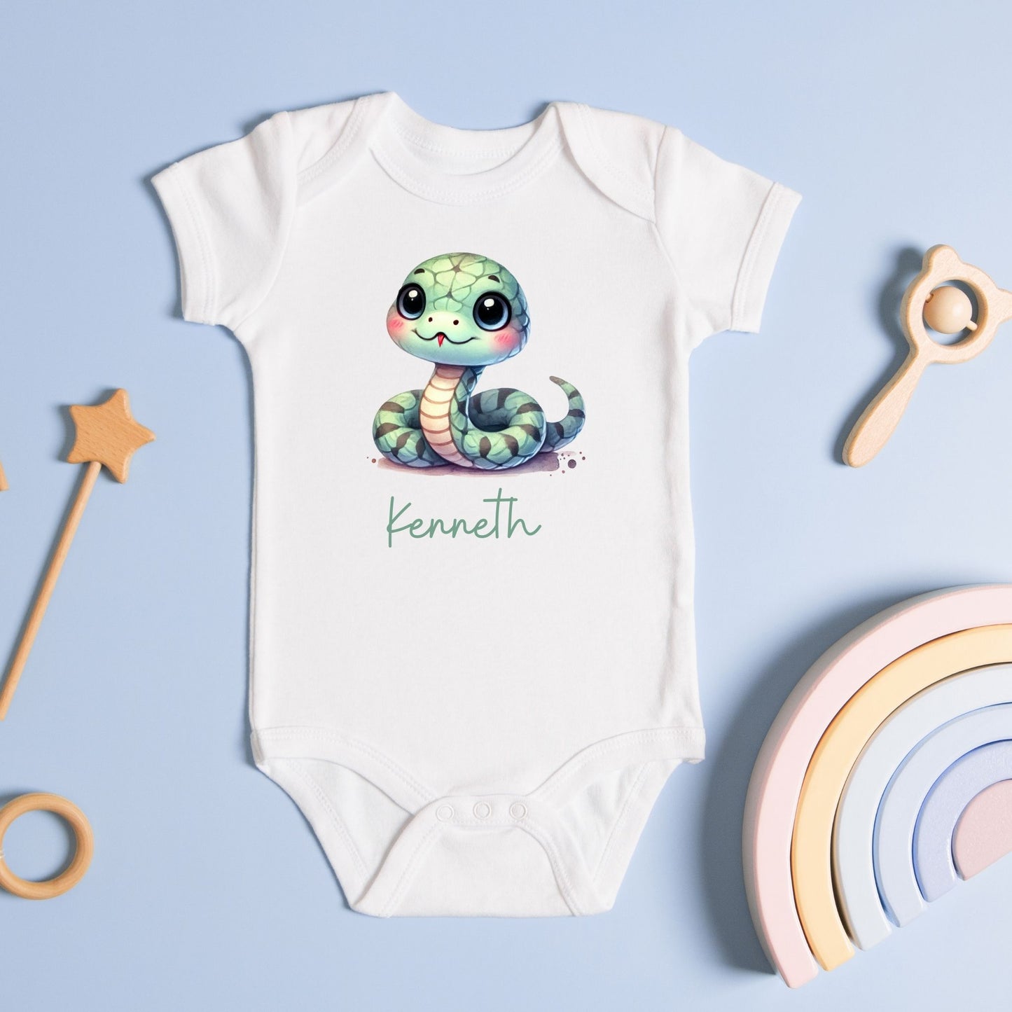 Ssspeedy Serpent: Personalized Snake Baby Romper