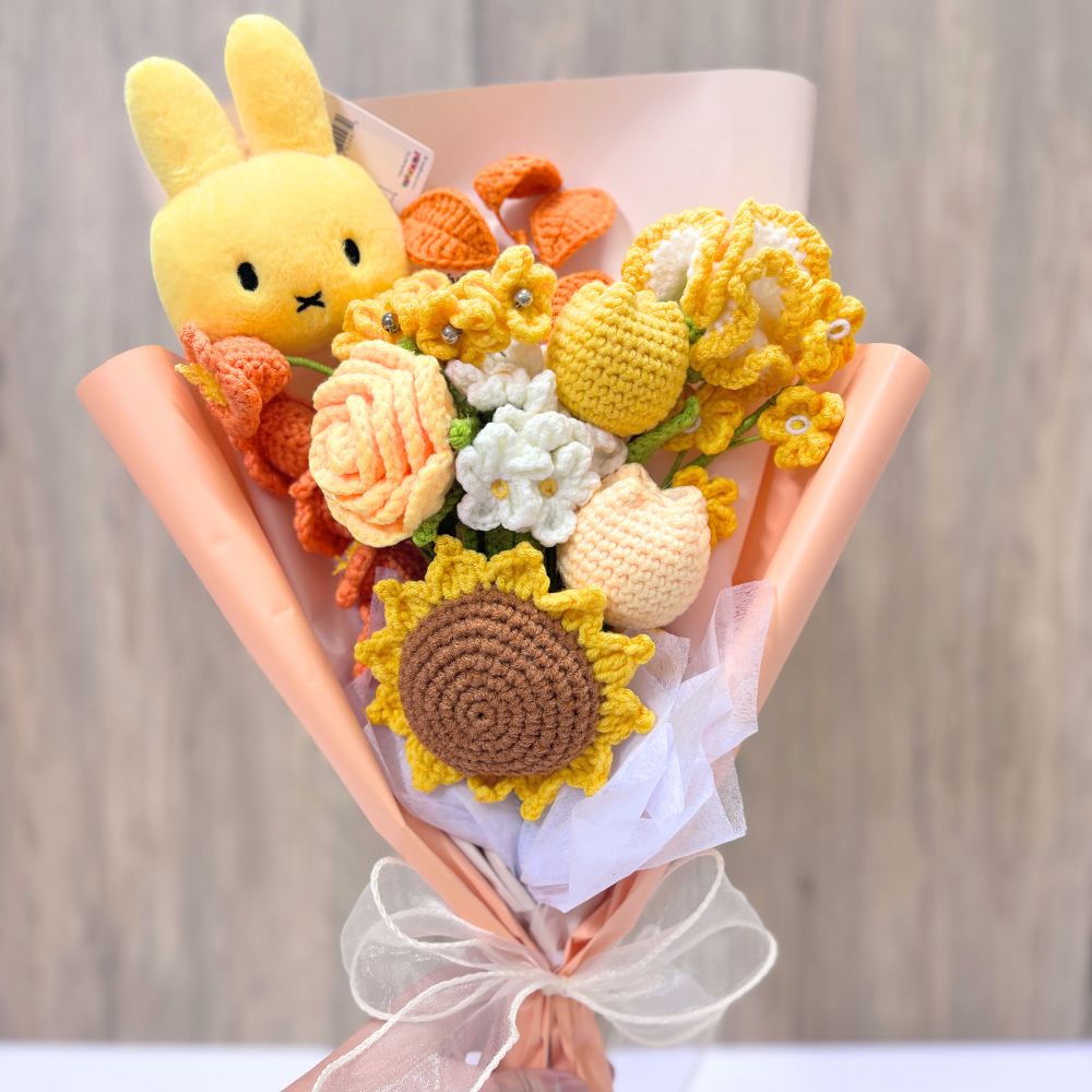 Sunshine and Miffy Crochet Sunflower Bouquet 🌻