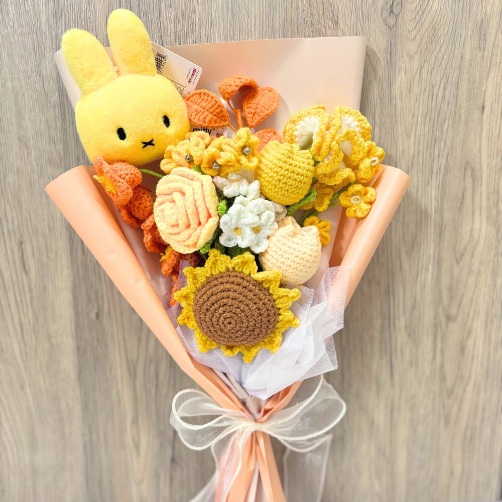 Sunshine and Miffy Crochet Sunflower Bouquet 🌻