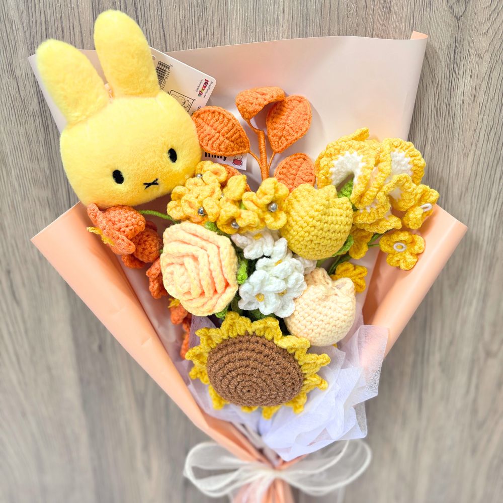 Sunshine and Miffy Crochet Sunflower Bouquet 🌻