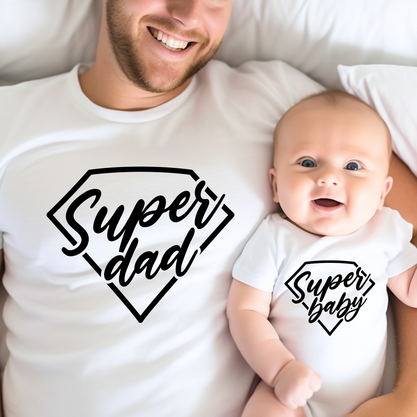 Super Dad, Super Baby - Daddy and Baby Matching Outfit
