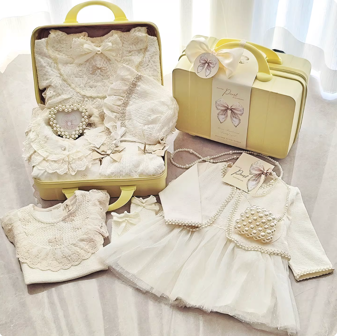 Sweet Buttercup Baby Girl 1st Birthday Gift Set Luggage - Best First Birthday Gift Singapore (12-18 Months)
