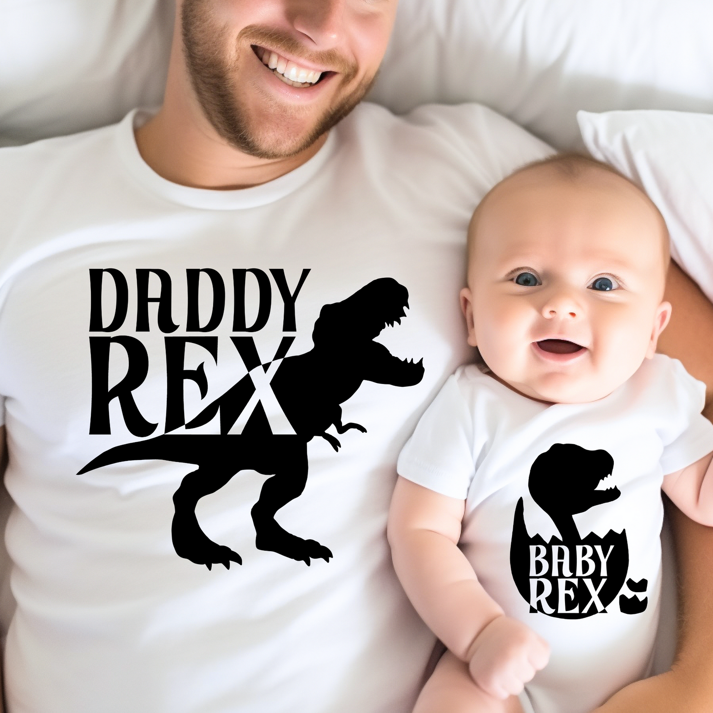 T-Rex Dinosaur - Father and Baby Shirts