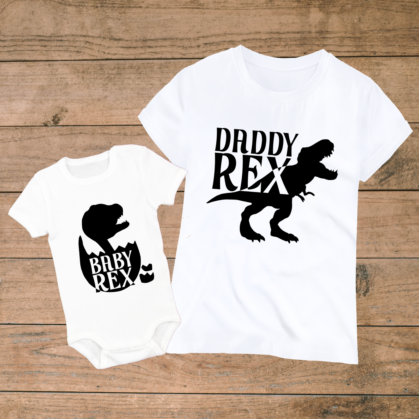 T-Rex Dinosaur - Father and Baby Shirts