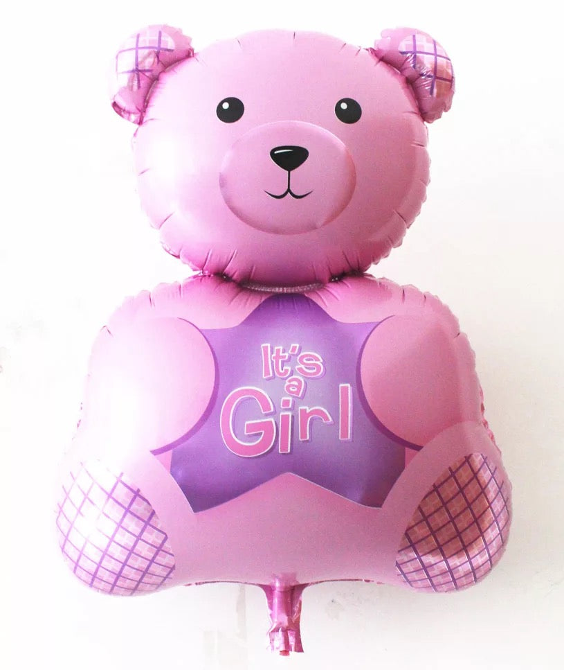 It's A Girl Teddy Bear Helium Balloon - 48 x 60 cm