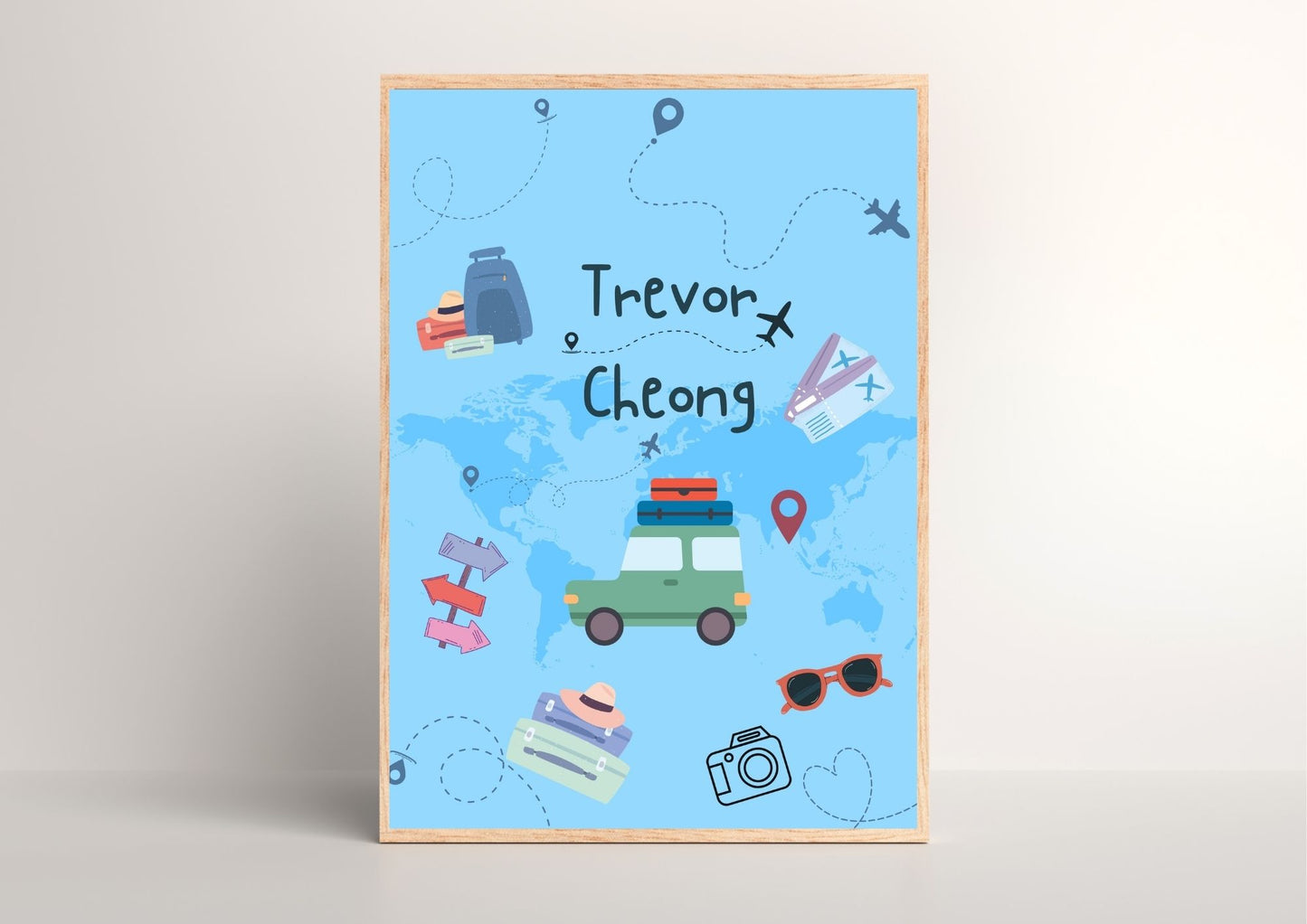 Travel Adventures: Personalized Baby Name Nursery Poster