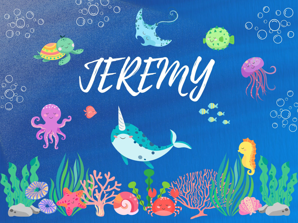 Sea Animals Nursery Wall Decor with Custom Name