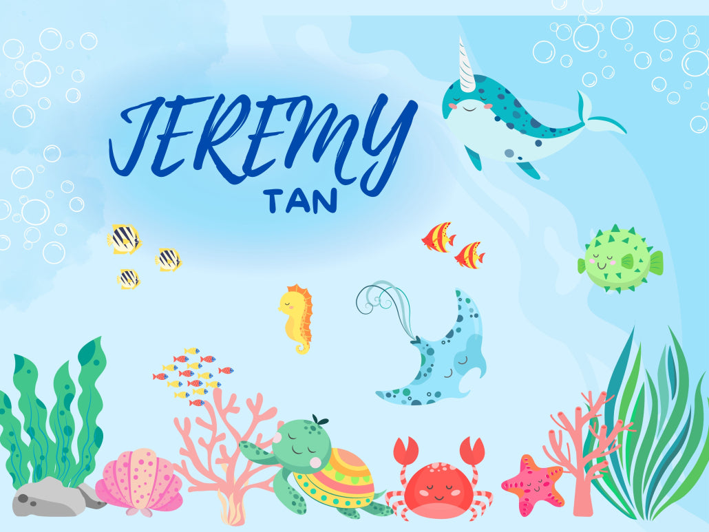 Customized Baby Name Wall Decor Poster - Underwater World