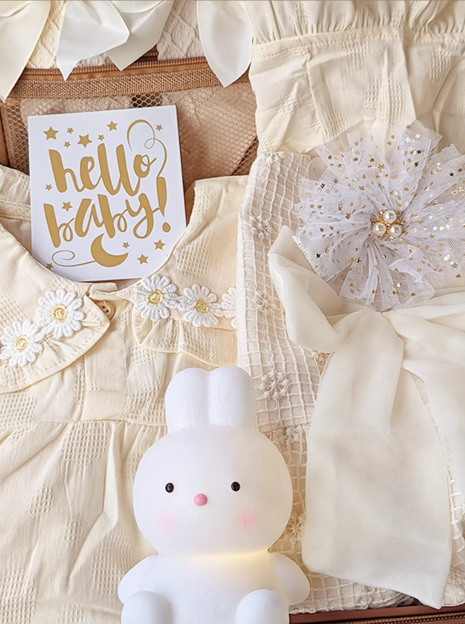 9 Pc Vanilla Cloud Baby Girl Luggage Gift Set 3-6 Months