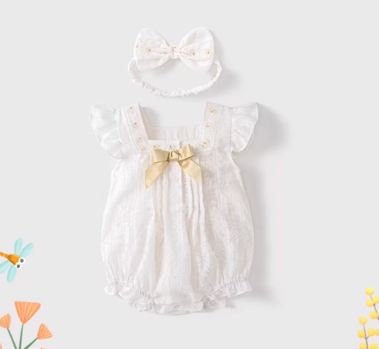 Golden Hues Baby Girl Gift Set Luggage - Best Baby Gift Singapore (3-6 Months)