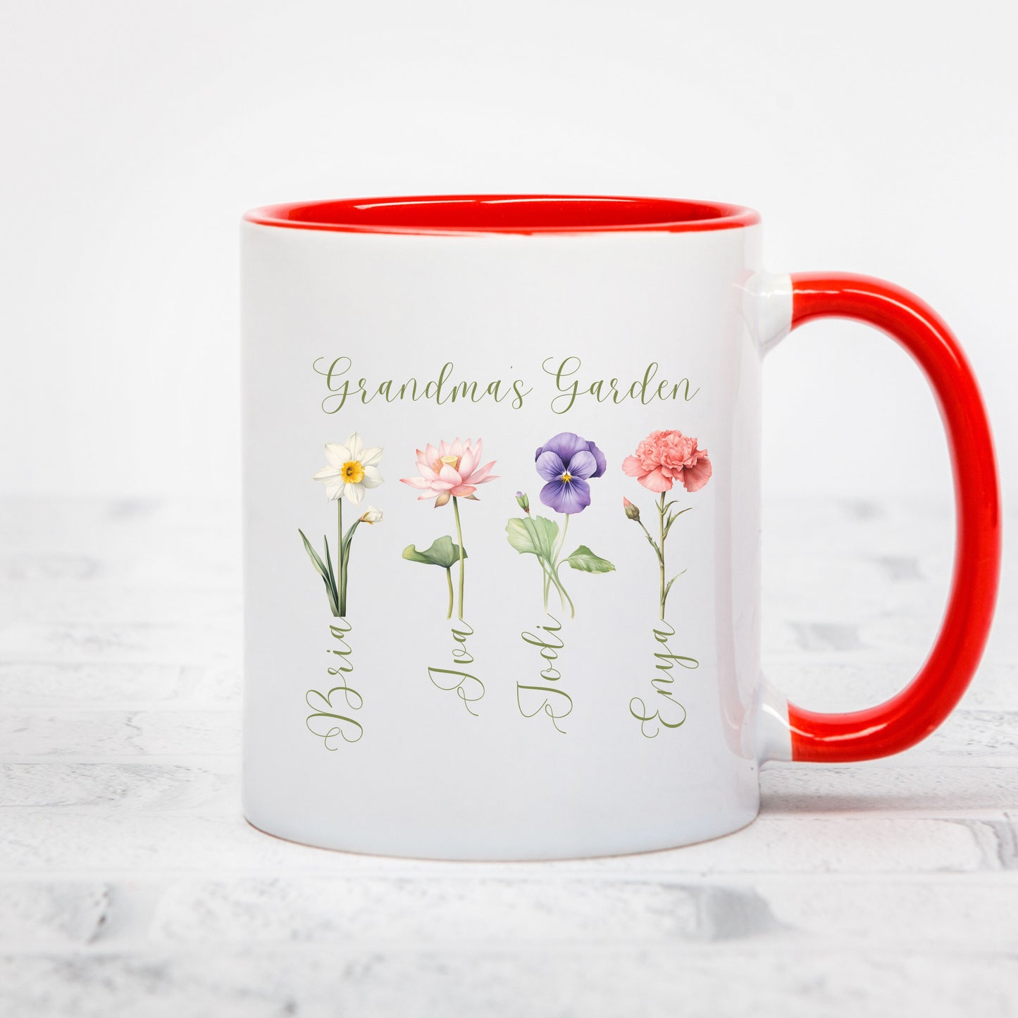 Custom Birth Flower Mug - Gift for Grandma or Mom