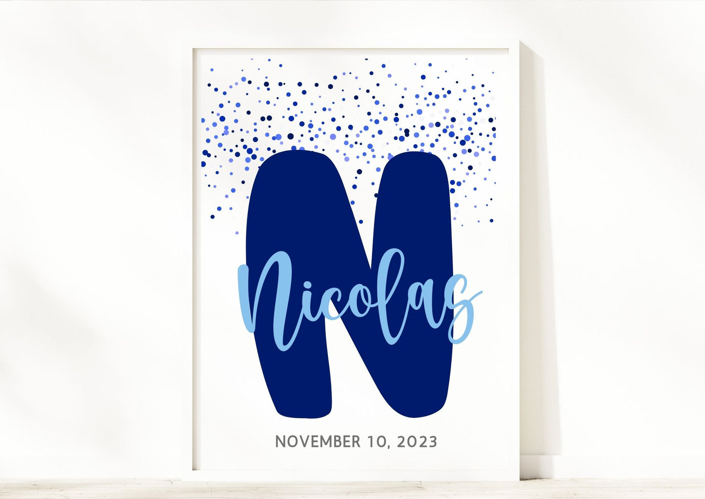 Customised Baby Name Letter Art Nursery Poster