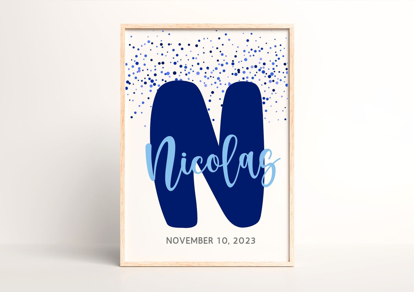 Customised Baby Name Letter Art Nursery Poster