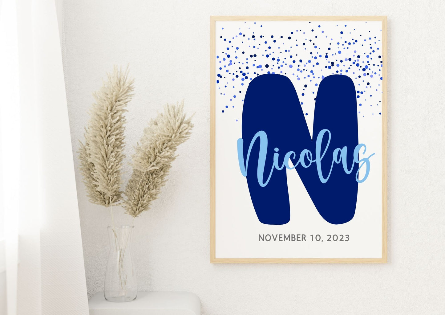 Customised Baby Name Letter Art Nursery Poster