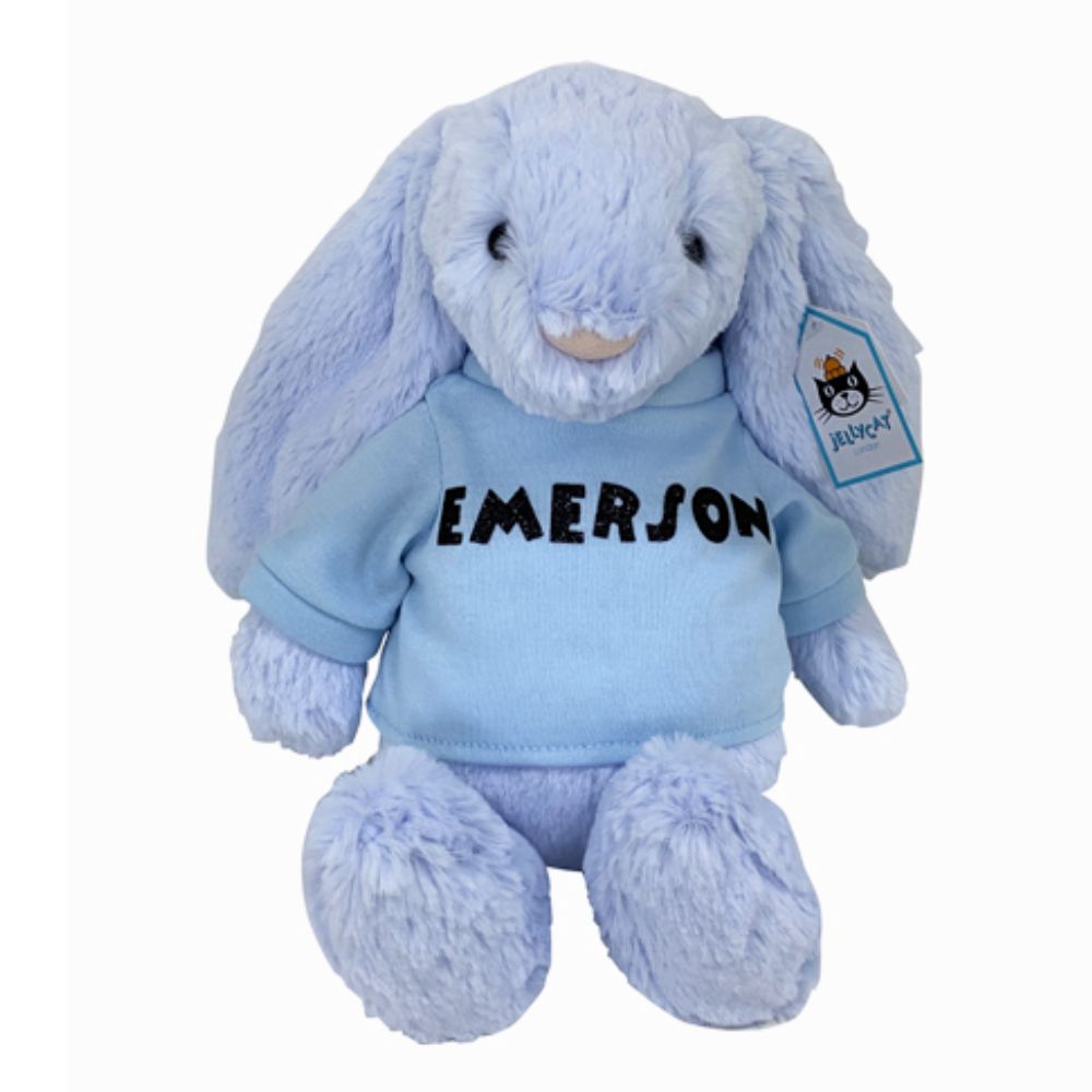 Personalized Jellycat Bunny (Medium, 31cm, Light Blue)