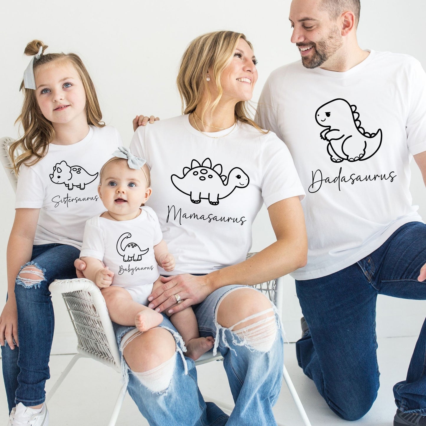 Dino Matching Family Tees & Baby Romper Set