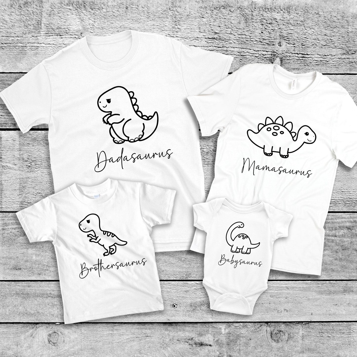 Dino Matching Family Tees & Baby Romper Set