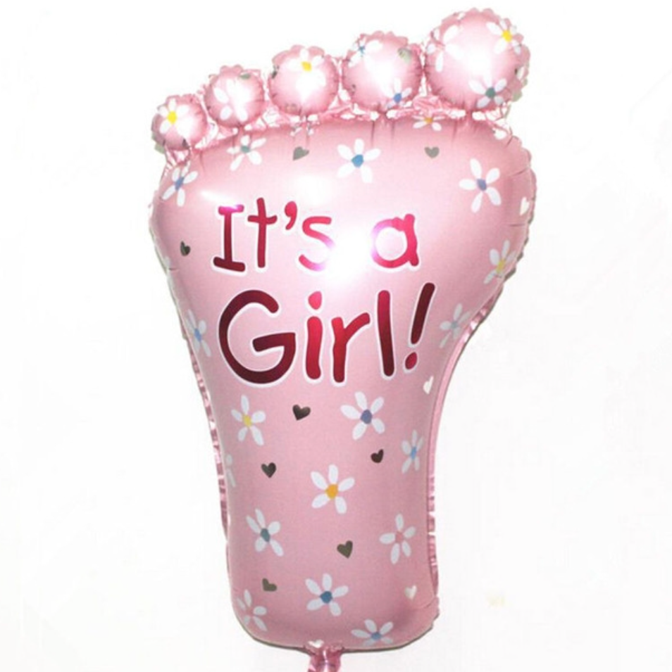 It's A Girl Foot Helium Balloon - 40 x 65cm