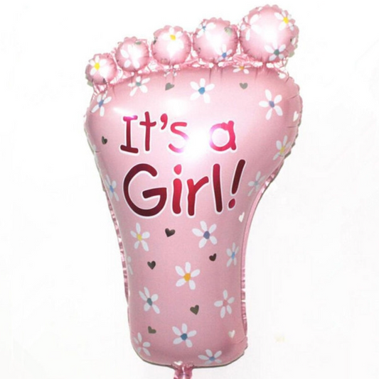 It's A Girl Foot Helium Balloon - 40 x 65cm