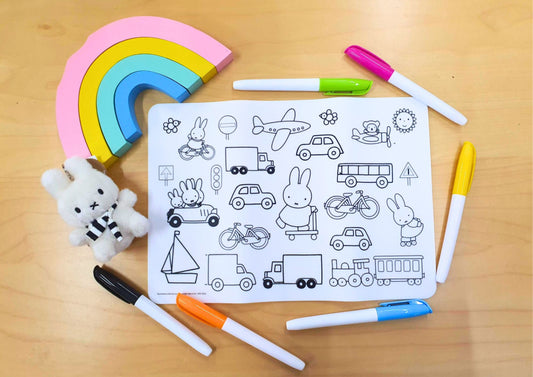Miffy's Vehicle Silicone Colouring Mat (20 x 28.5 cm)